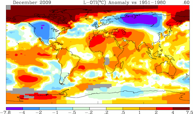 Isn't it odd that America, northern Europe and northern Russia were the only places it was colder than usual during Copenhagen?